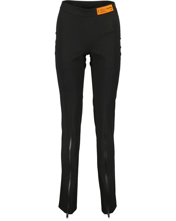 Stretch Gabardine Zip Pants Zwart