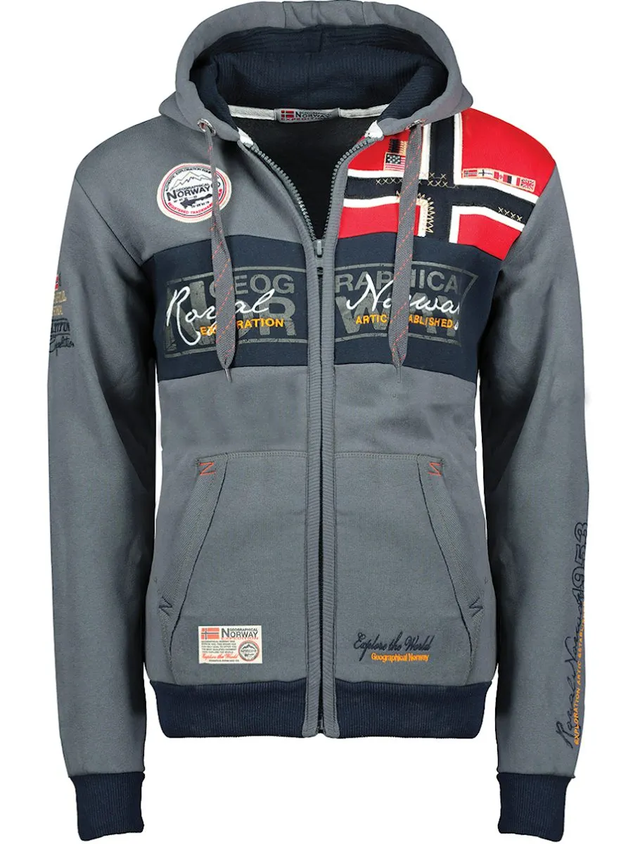 Vest Met Capuchon En Rits Geographical Norway Flyer Grijs