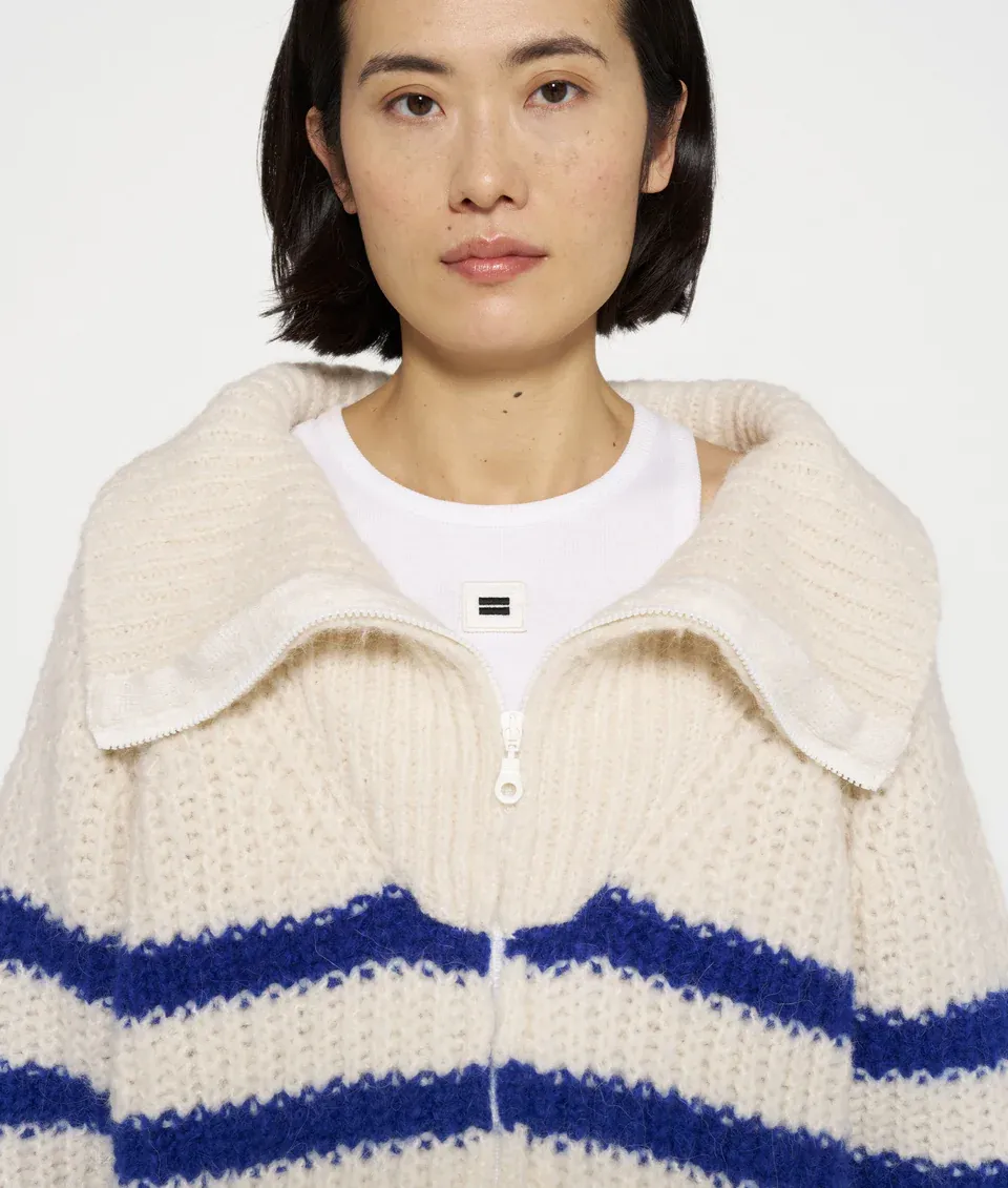 zip cardigan knit stripes 10DAYS